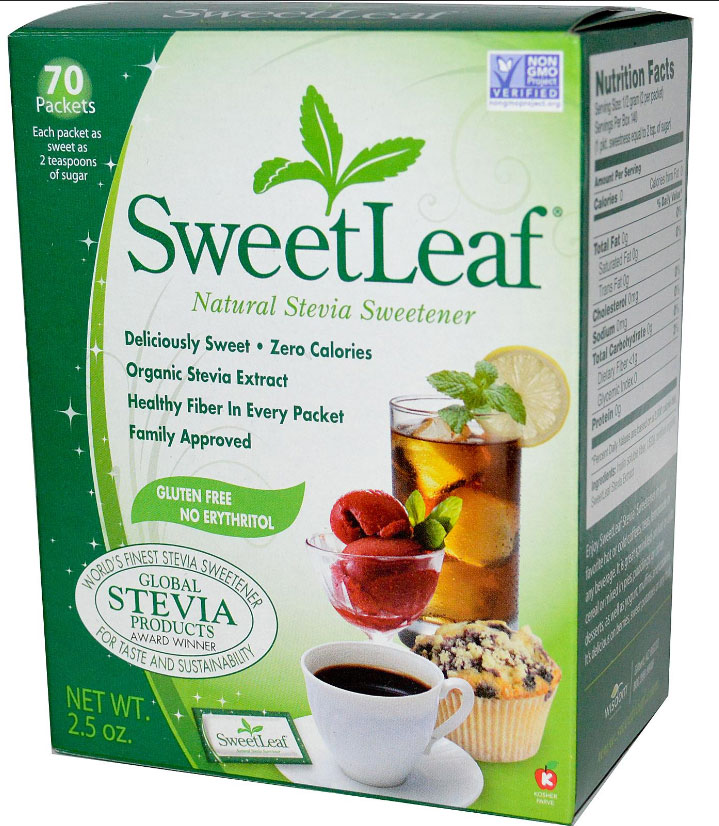 Sweet Leaf Natural Stevia Sweetener 70 Packets 2.5 oz SweetLeaf Extract